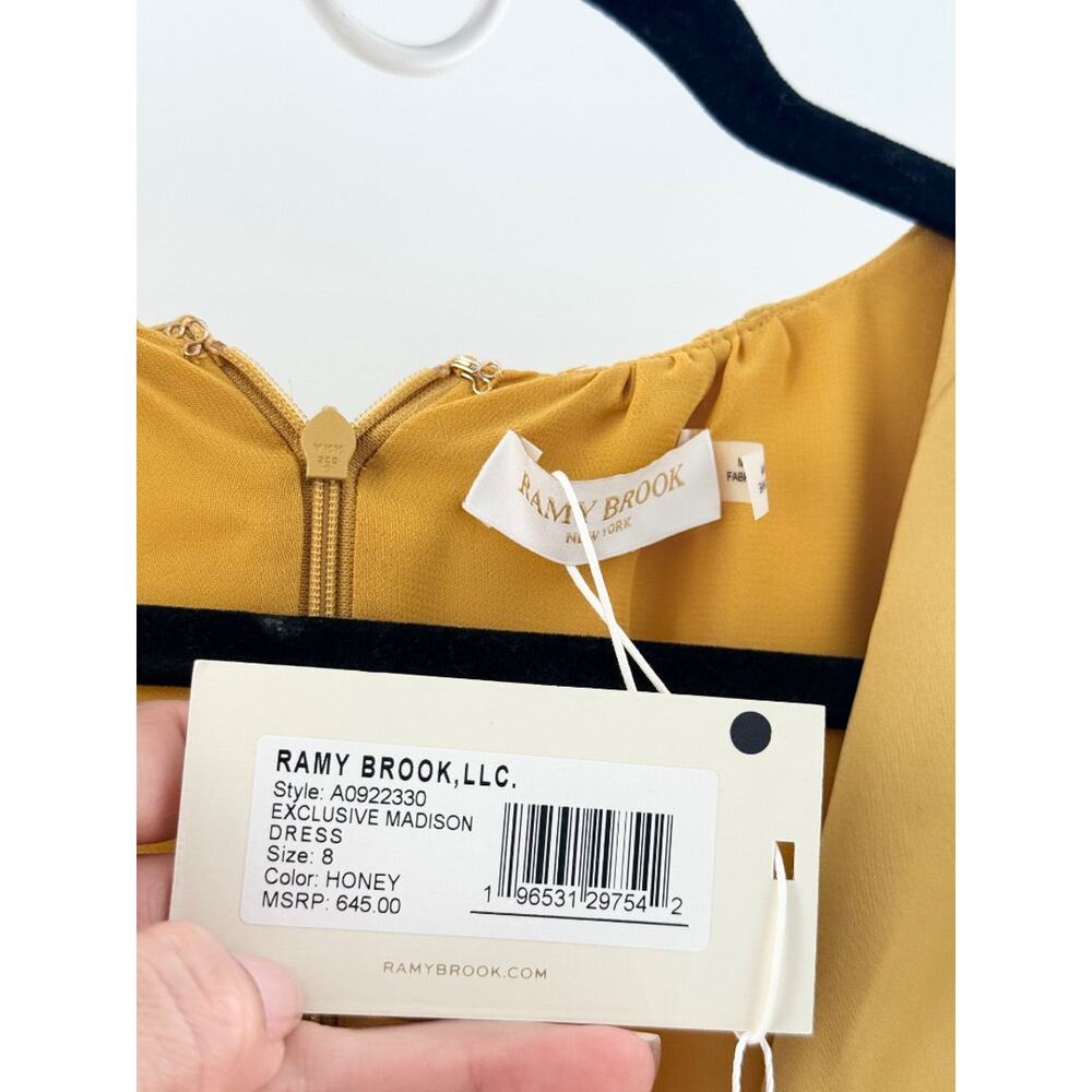 NWT Ramy Brook Exclusive Madison Long Sleeve Cutout Maxi Dress Honey Women's 8 - Picture 6 of 7
